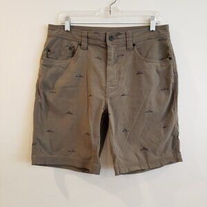 prAna Brion Born from the Experience Shorts Mens 32 Slate Green Preowned
